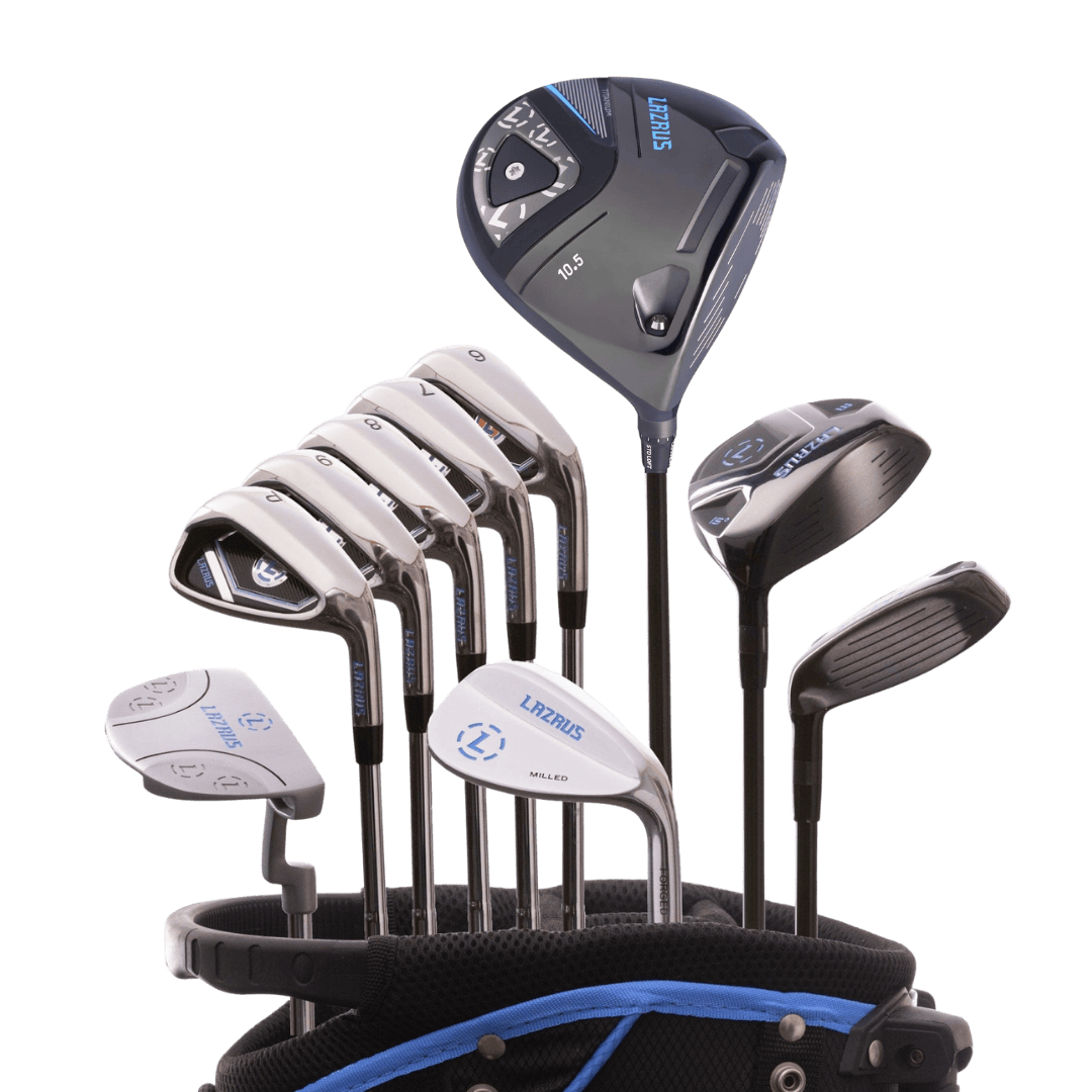 Lazrus Golf 11 pc Set - LAZ2 Driver, 3W, 4H, 6-PW Irons, 52° Wedge, Putter & Bag Optional - Maximum Velocity Sports