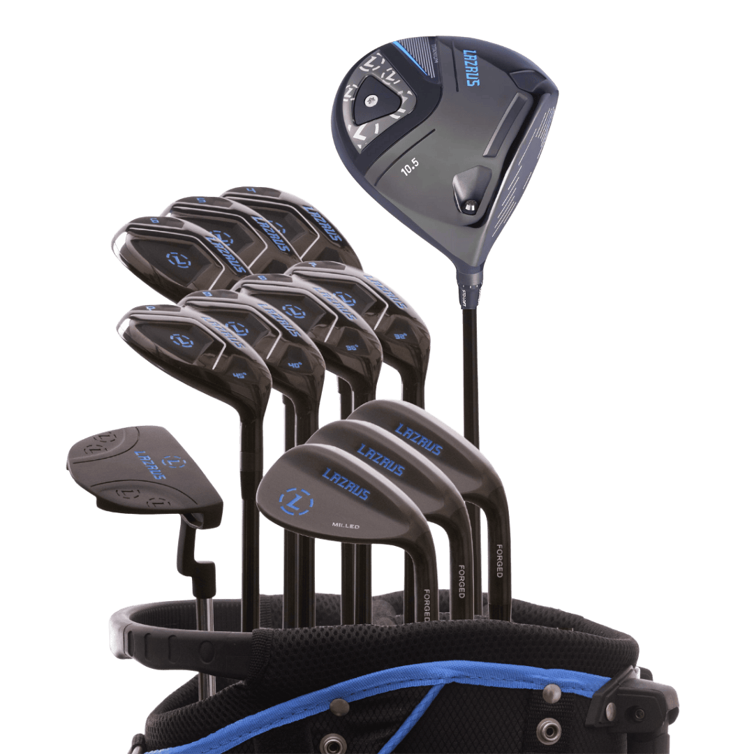 Lazrus Golf 13 pc Set - Laz2 Driver, 3 Wedges Set, Hybrids (4-PW), Putter & Bag (optional) - Maximum Velocity Sports