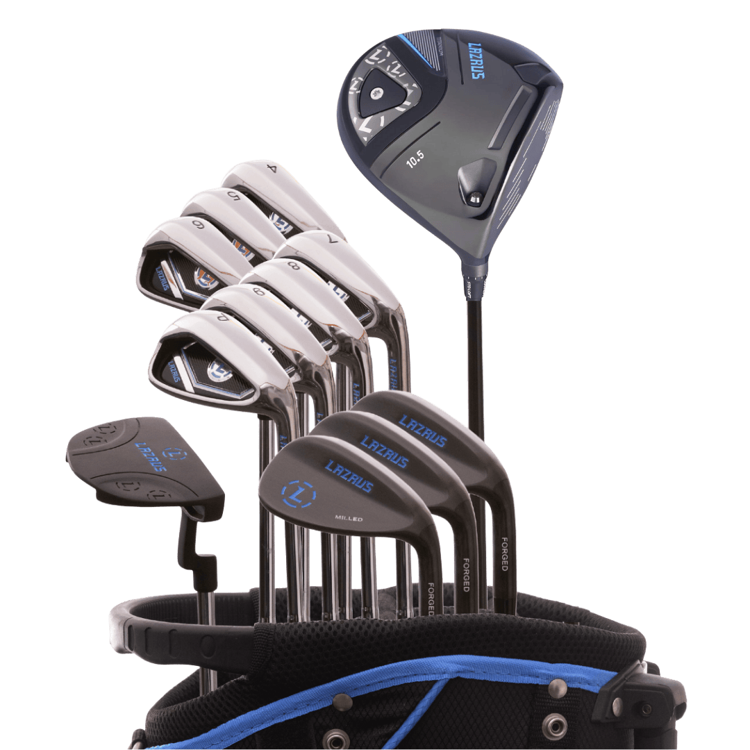 Lazrus Golf 13 pc Set - LAZ2 Driver, 3 Wedges Set, Irons (4-PW), Putter & Bag (optional) - Maximum Velocity Sports