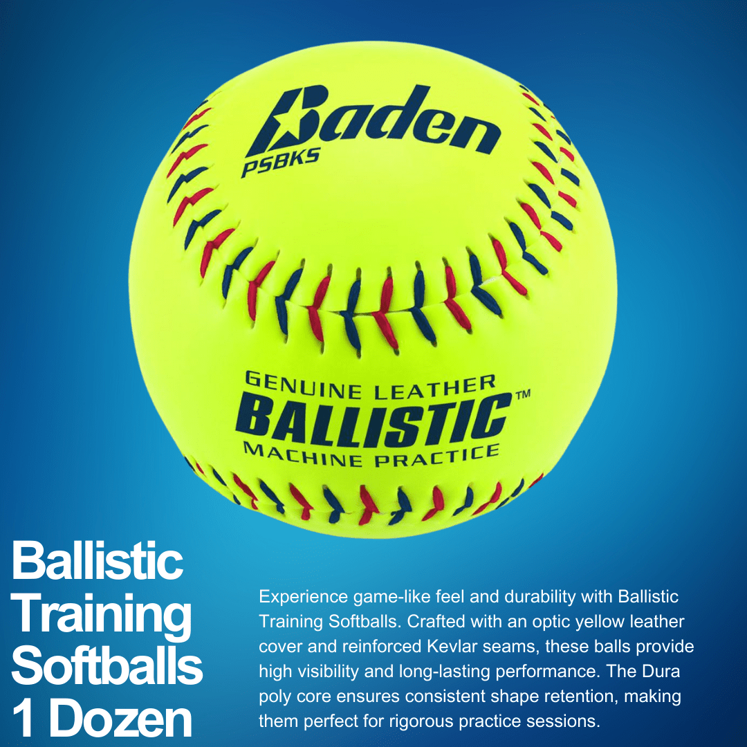 Ballistic Pitching Machine Softballs - 1 Dozen - Maximum Velocity Sports