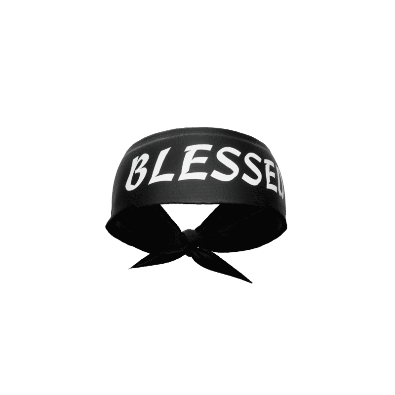 Black BLESSED Tie Headband - Maximum Velocity Sports