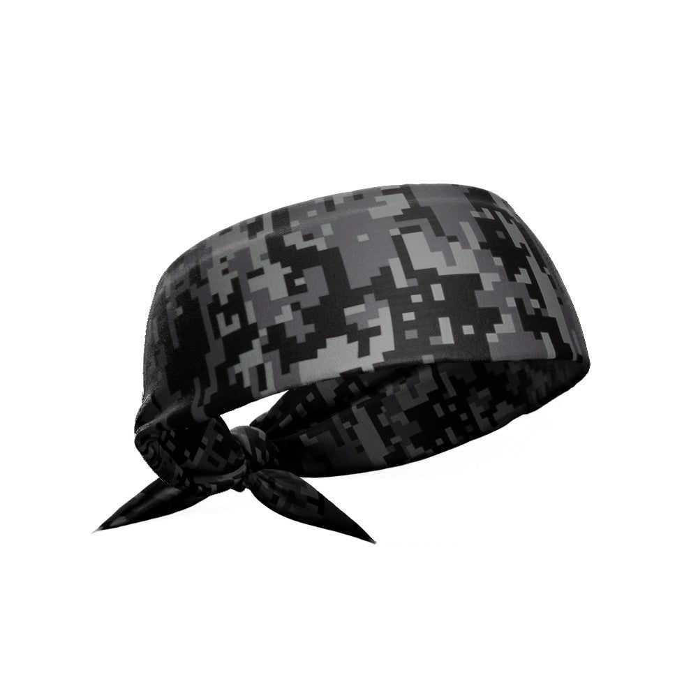 Black Digi Camo Tie Headband - Maximum Velocity Sports