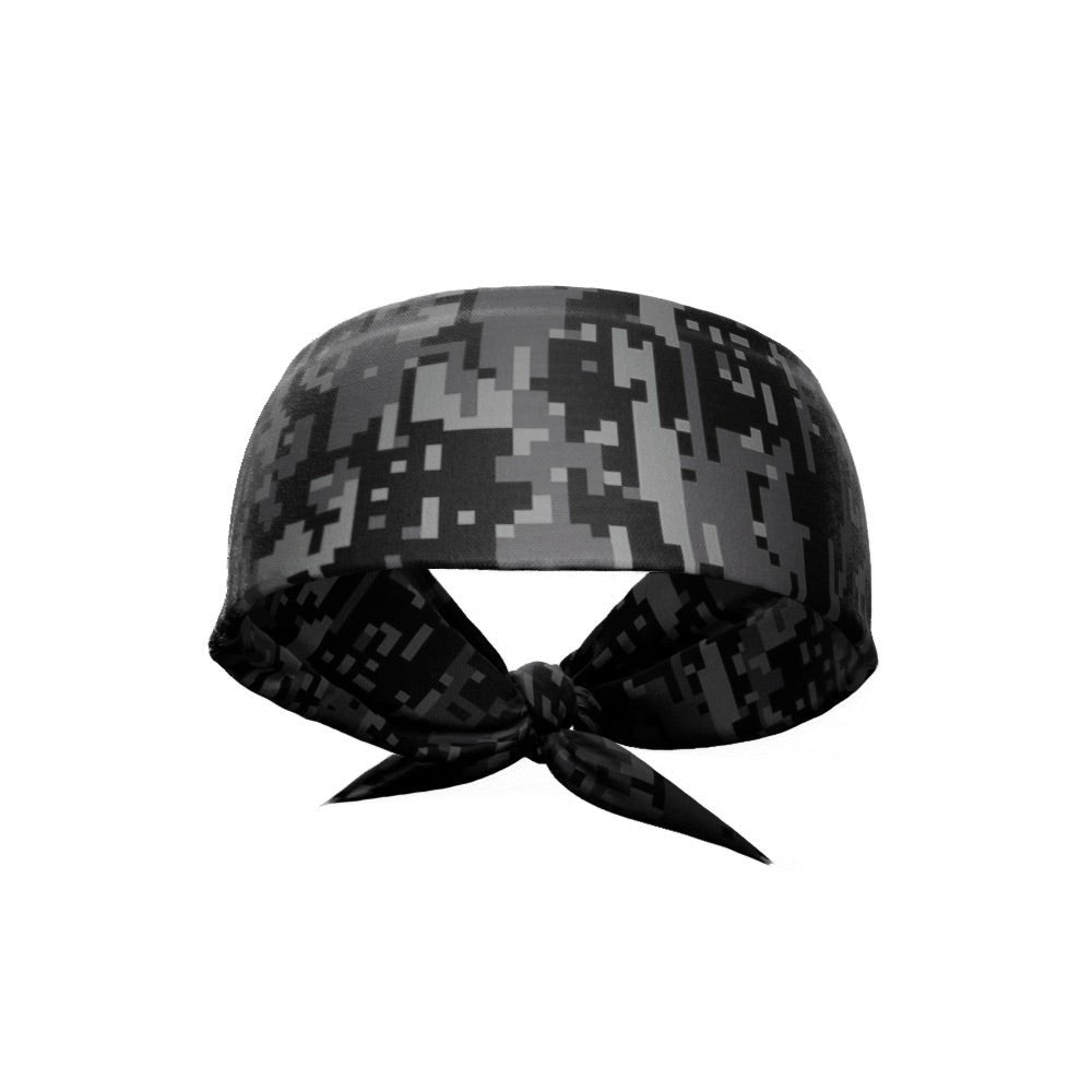 Black Digi Camo Tie Headband - Maximum Velocity Sports