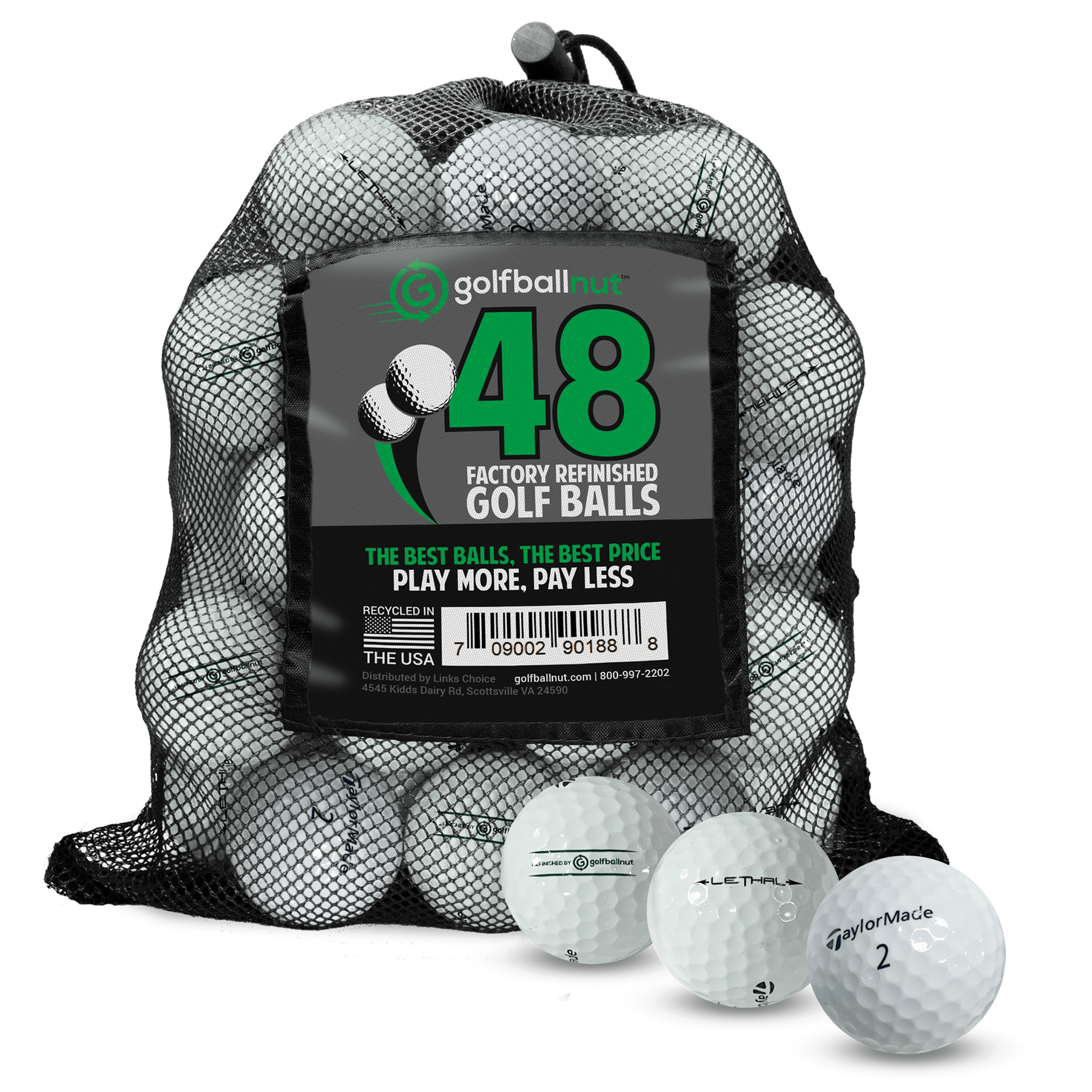 Factory Refinished Taylormade Tour Mix Golf Balls - Bulk Mesh Bags - Maximum Velocity Sports