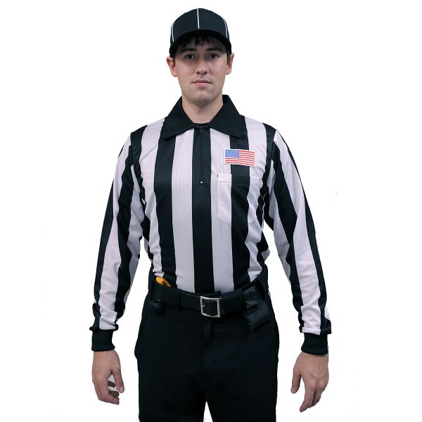 Honig's 2" Striped ProSoft NCAA Long Sleeve Football Jersey With Placket And Flag On Left Chest - Closeout Sale! - Maximum Velocity Sports