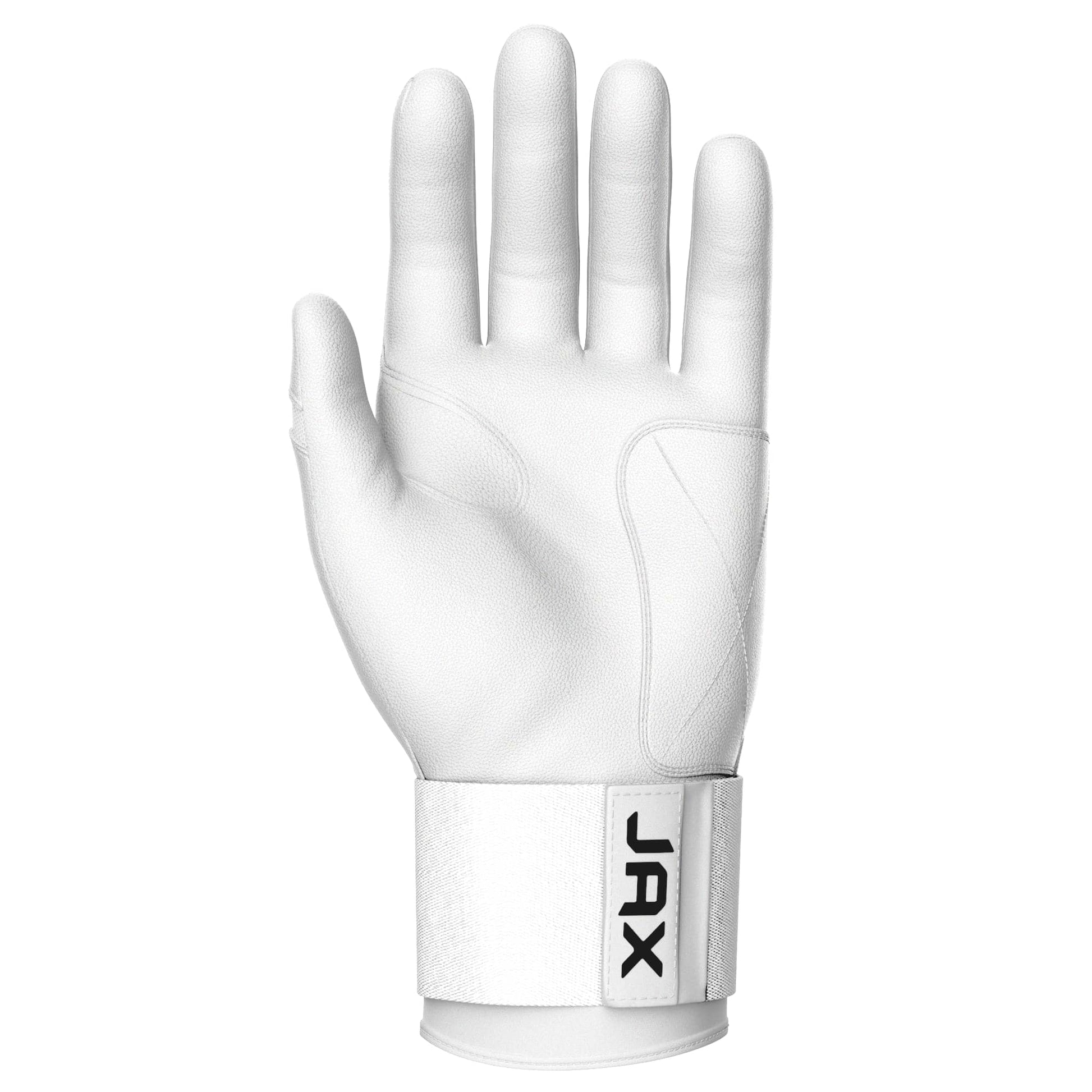Jax Batting Gloves | Platinum White | Strap Cuff - Maximum Velocity Sports