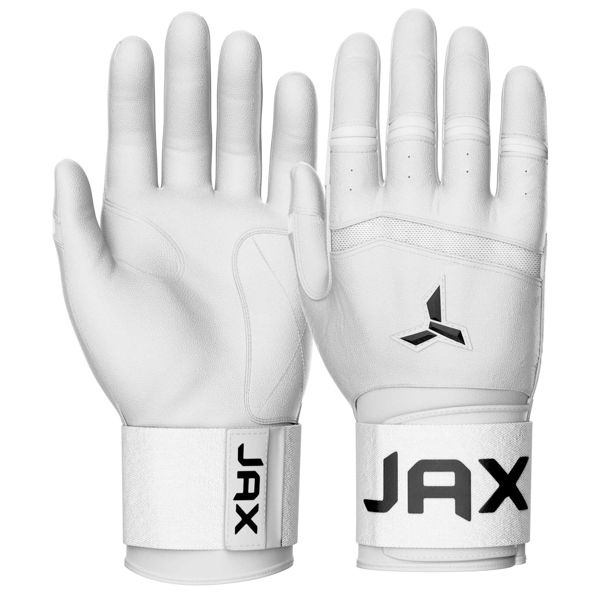 Jax Batting Gloves | Platinum White | Strap Cuff - Maximum Velocity Sports