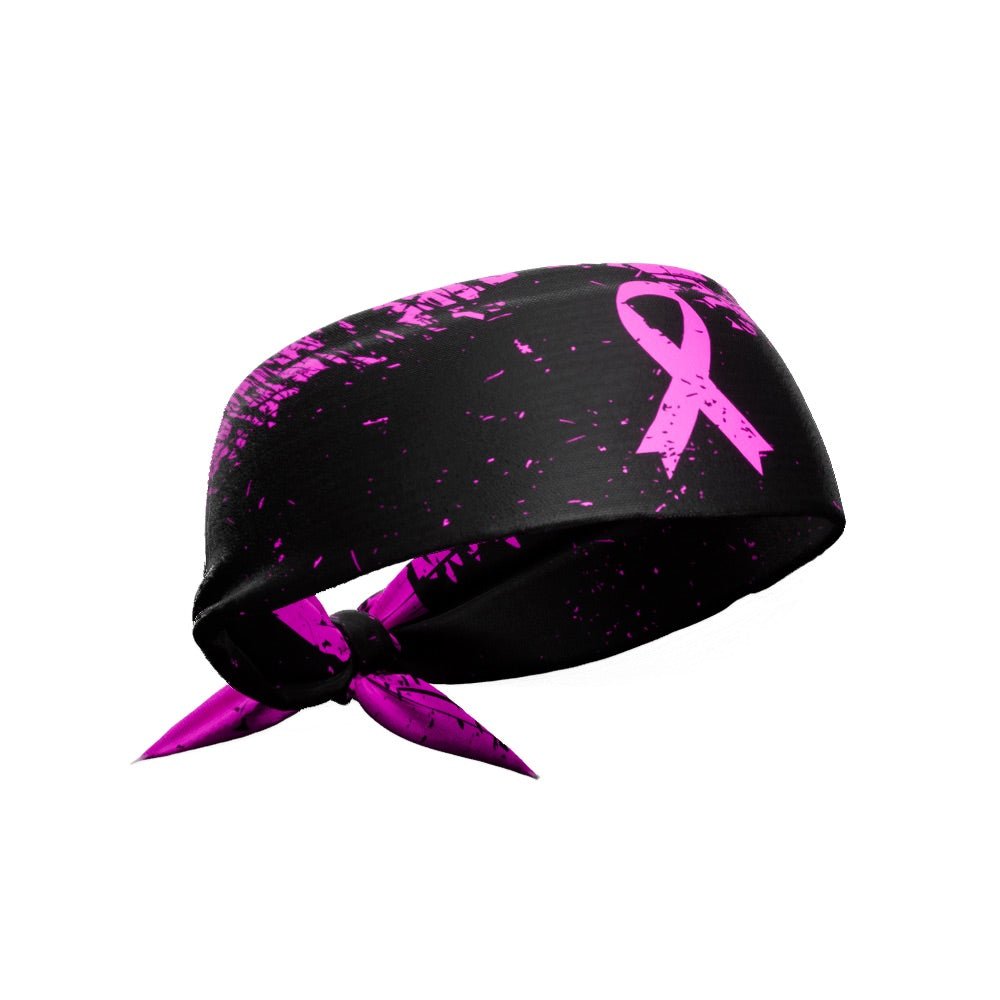 Pink Splattered Breast Cancer Tie Headband - Maximum Velocity Sports