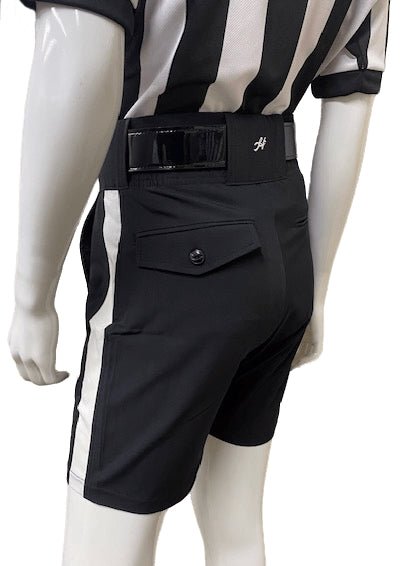 NEW - Honig's Lightweight Poly/Spandex Football Short Black w/White Stripe - Maximum Velocity Sports