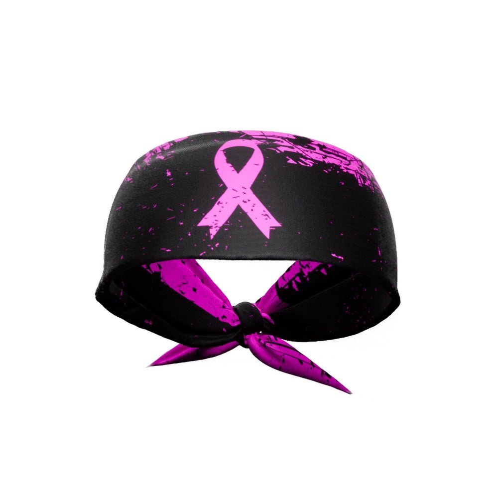 Pink Splattered Breast Cancer Tie Headband - Maximum Velocity Sports