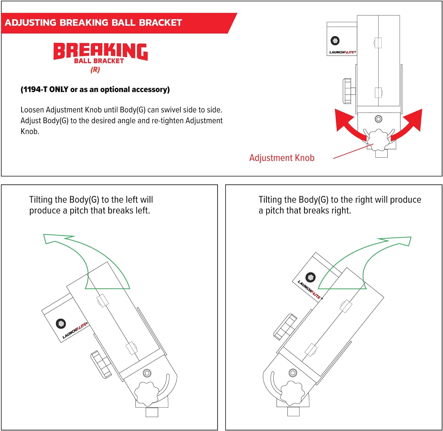 PowerNet Launch F - lite Breaking Ball Bracket Only - Maximum Velocity Sports