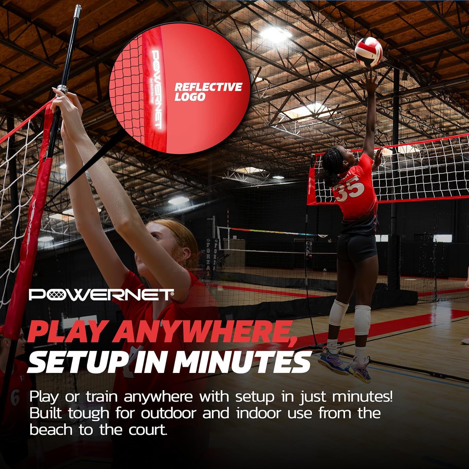 Powernet Volleyball Warm Up Net 20 FT - Maximum Velocity Sports
