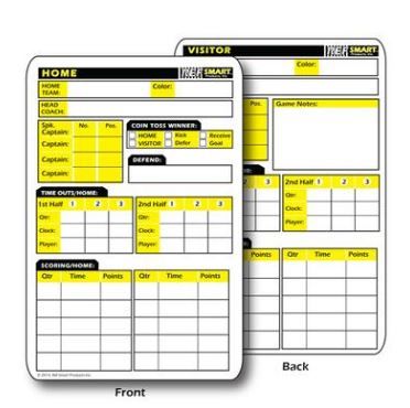 Ref Smart 2 - Sided Rewritable Football Game Card - Maximum Velocity Sports