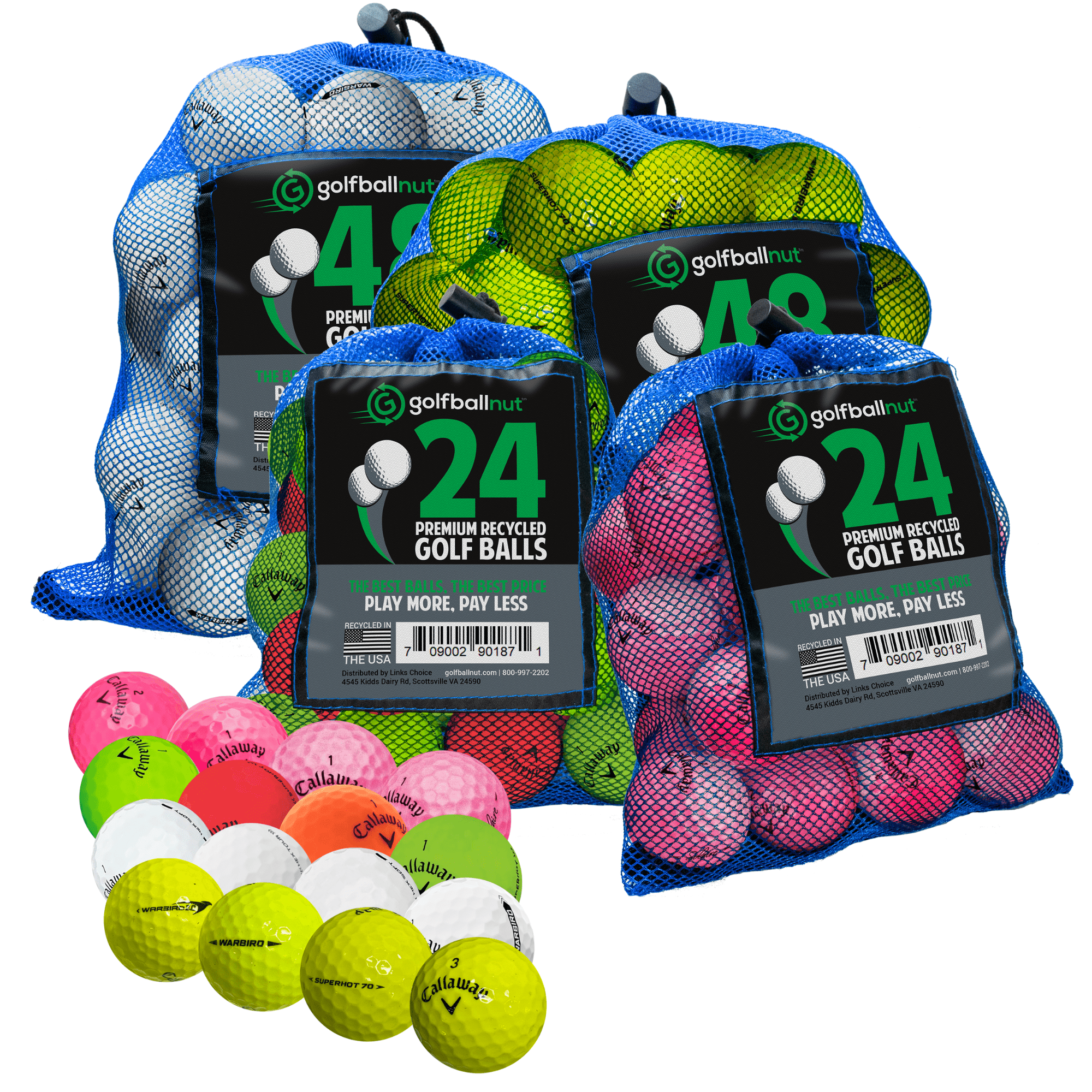 Used Callaway Mix Golf Balls - Bulk Mesh Bags - Maximum Velocity Sports