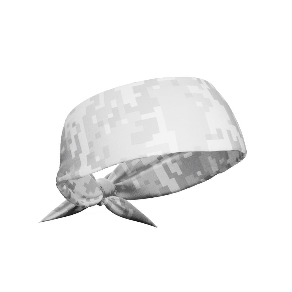 White Digi Camo Tie Headband - Maximum Velocity Sports