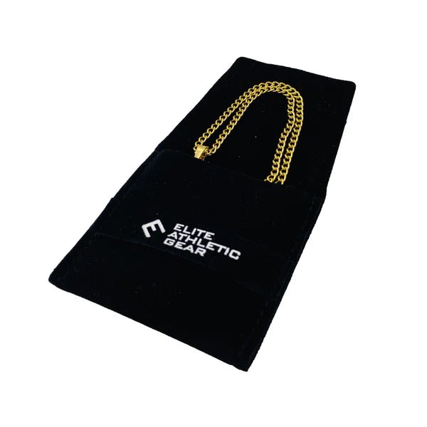 Cross Pendant With Chain Necklace - 14K Gold Plated Stainless Steel - Maximum Velocity Sports