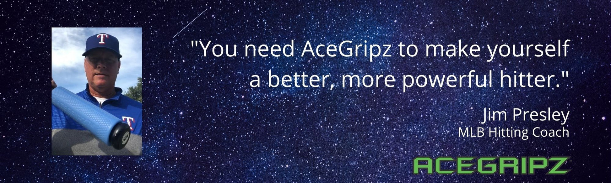 INCREASE EXIT VELOCITY & Bat Speed YOUTH MODEL- ACEGRIPZ Medium Straight Handle- 45mm - Maximum Velocity Sports