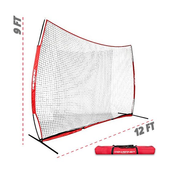 PowerNet 12 ft x 9 ft Sports Barrier Net - Maximum Velocity Sports