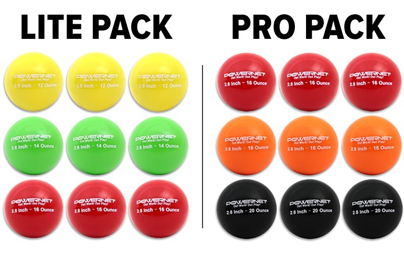 PowerNet 2.8" Weighted Hitting Batting Progressive Training Balls (9 Pack) - Maximum Velocity Sports