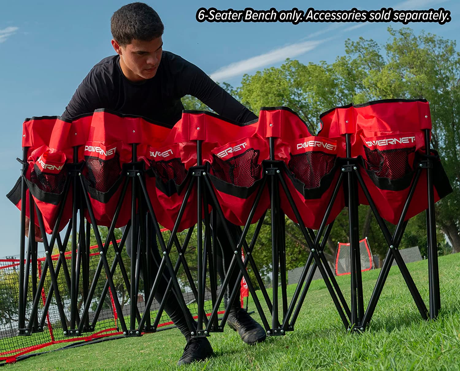 PowerNet 6 Seater Team Bench - Maximum Velocity Sports