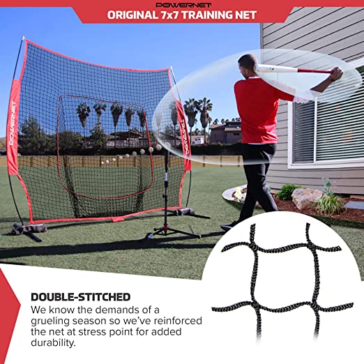 PowerNet 7x7 Baseball Softball Hitting Net - Maximum Velocity Sports