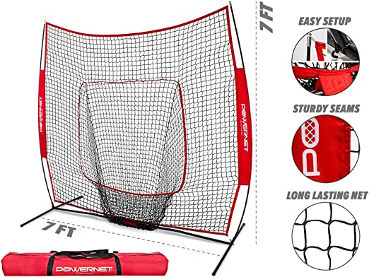 PowerNet 7x7 Baseball Softball Hitting Net - Maximum Velocity Sports