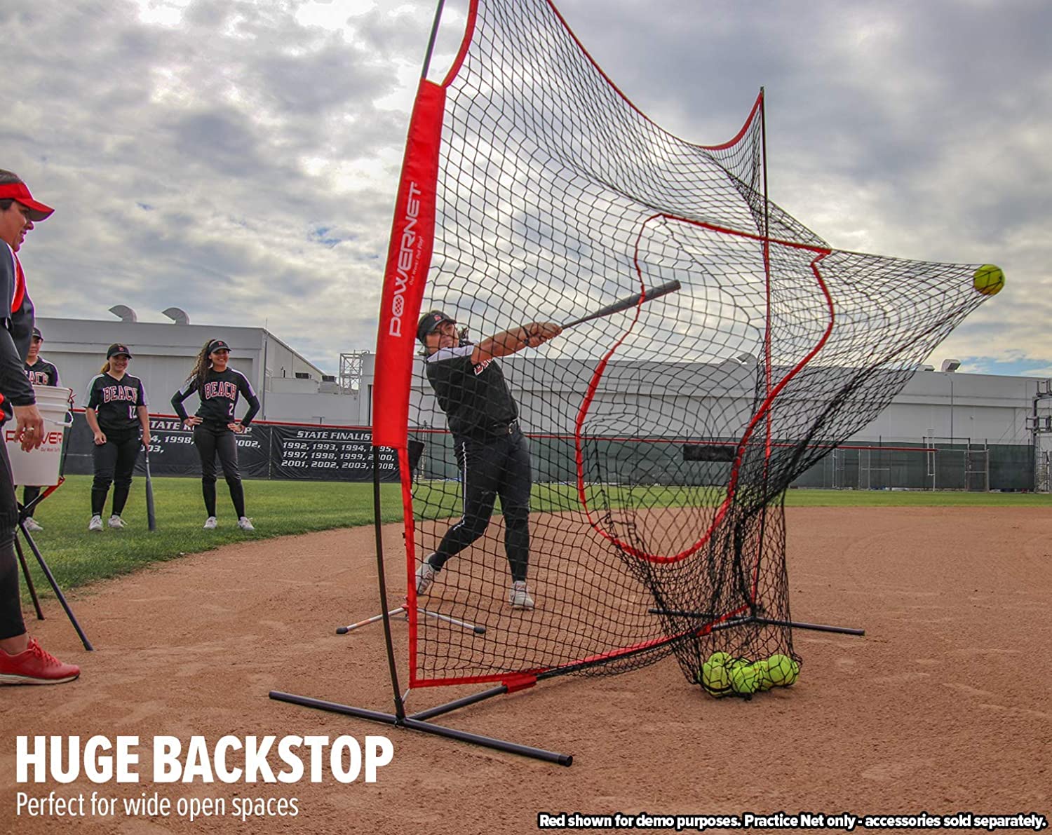 PowerNet 8x8 Practice Net Round Tube Frame - Maximum Velocity Sports