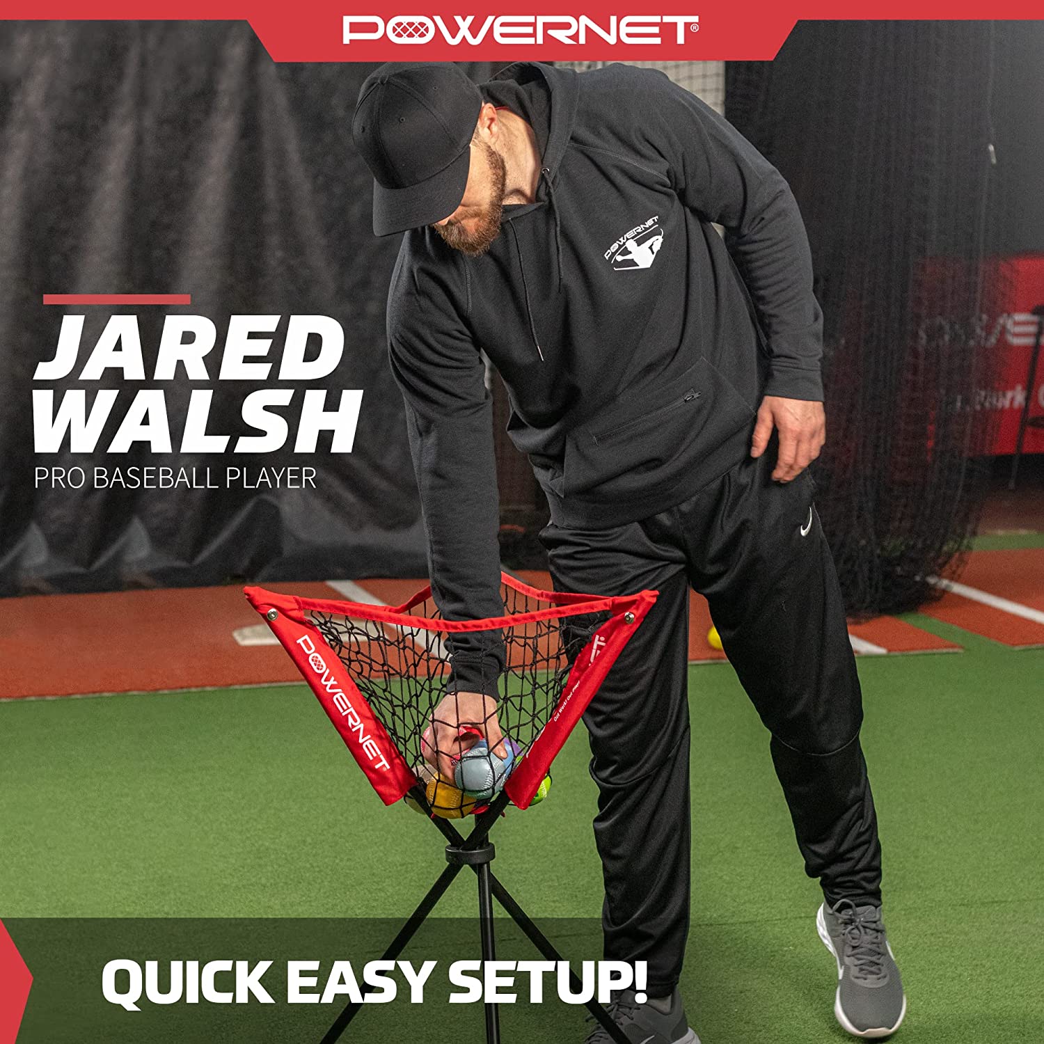 PowerNet Baseball Softball Portable Batting Practice Ball Caddy - Maximum Velocity Sports