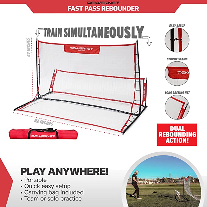 PowerNet Fast Pass Rebounder Soccer Trainer 6' x 4' - Maximum Velocity Sports