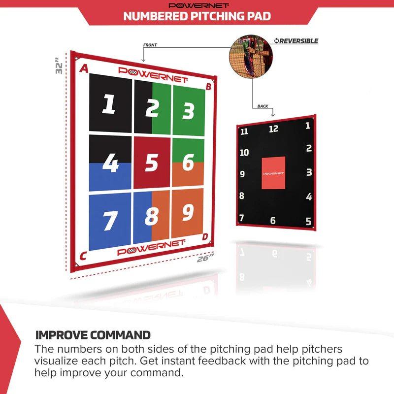 PowerNet Numbered Pitching Pad - Maximum Velocity Sports
