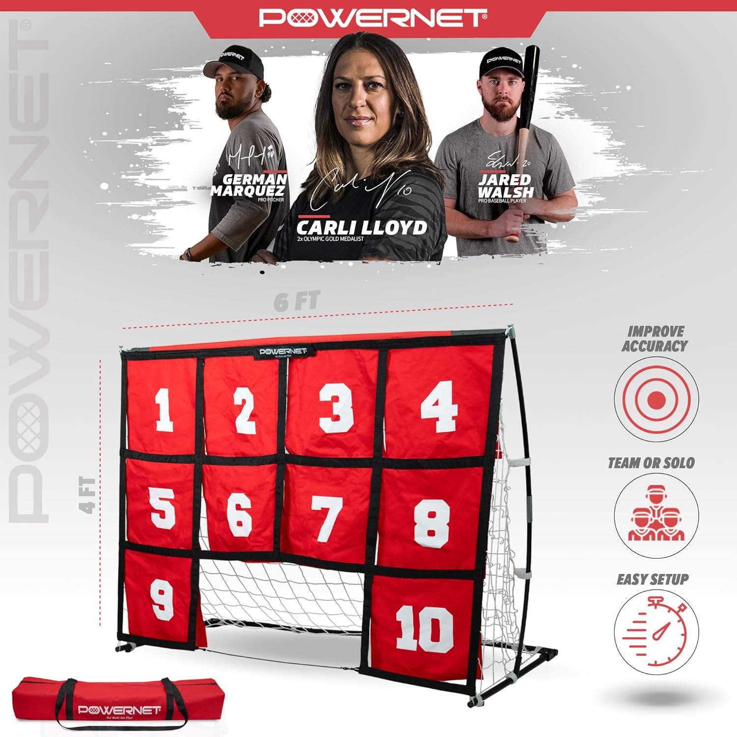 PowerNet Numbered Soccer Target Goal - Maximum Velocity Sports