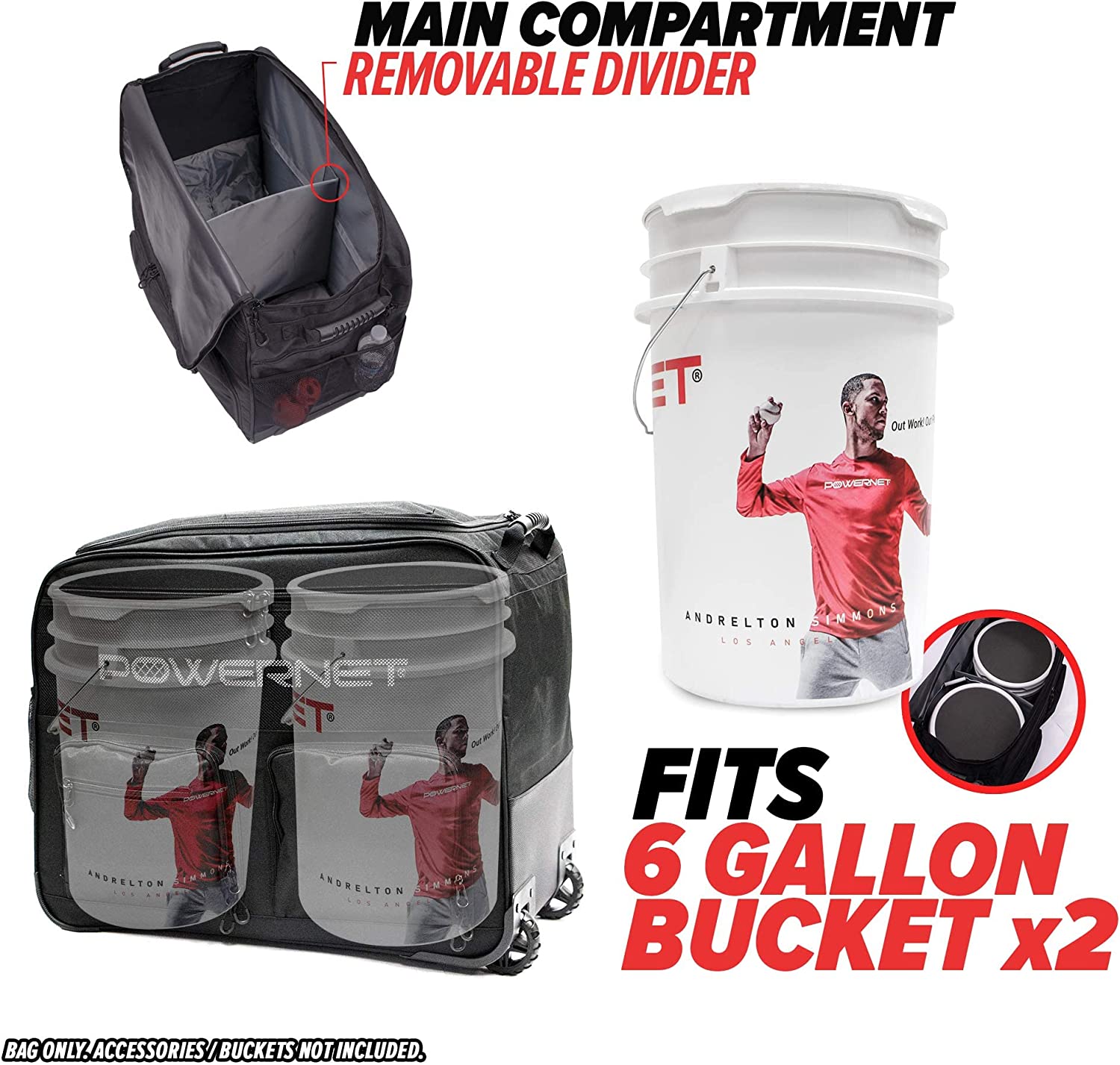 PowerNet Rolling Baseball Coach Bag Caddy - Maximum Velocity Sports