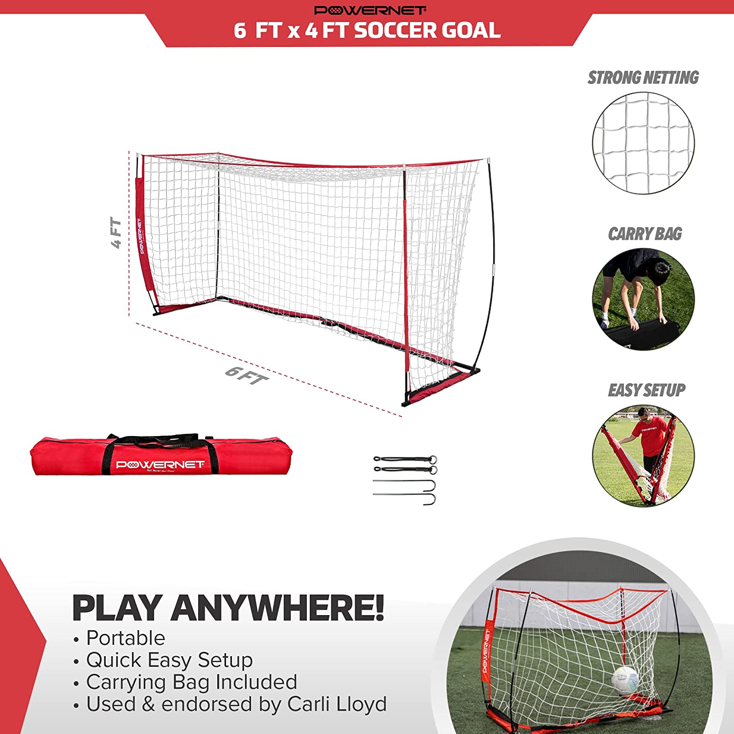 PowerNet Soccer Goal 6x4 - Maximum Velocity Sports
