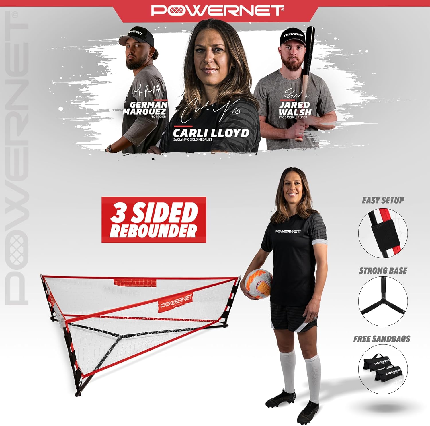 PowerNet Soccer Triple Threat Team Rebounder - Maximum Velocity Sports