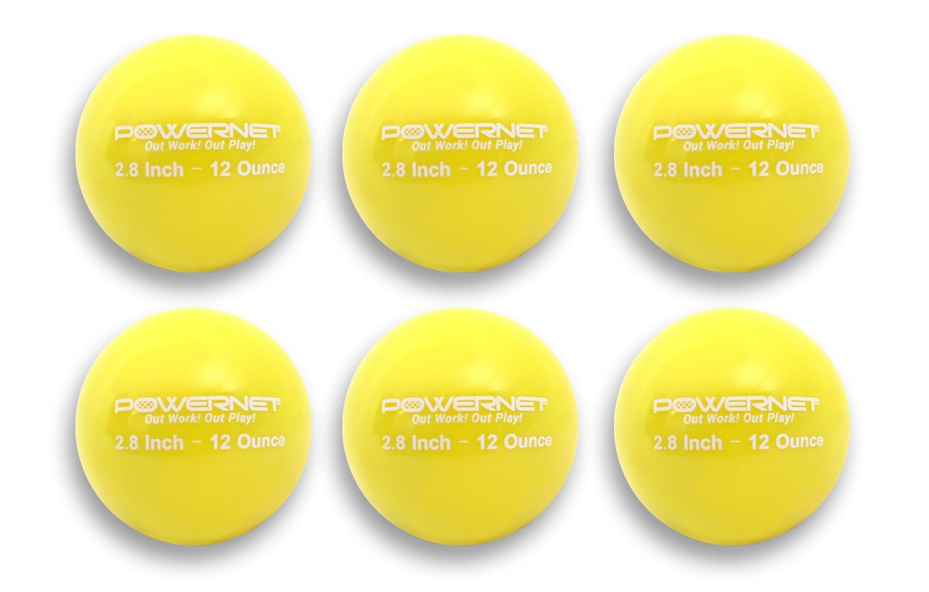 PowerNet Weighted Training Balls 2.8" Baseball 6 Pack - Maximum Velocity Sports