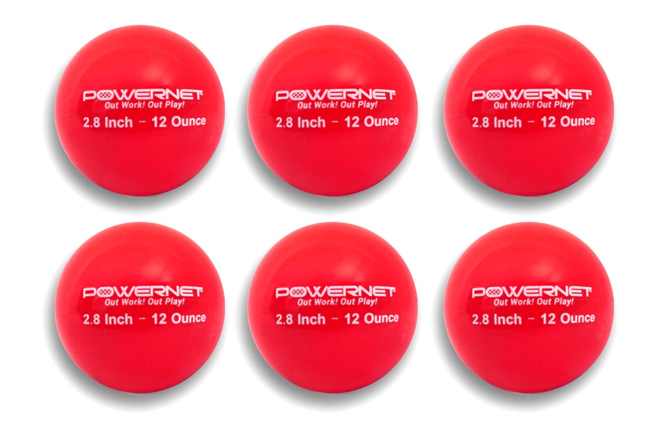 PowerNet Weighted Training Balls 2.8" Baseball 6 Pack - Maximum Velocity Sports