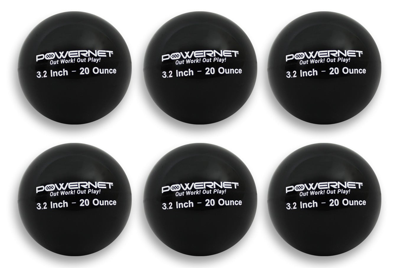 PowerNet Weighted Training Balls 3.2" Softball Size 6 Pack - Maximum Velocity Sports