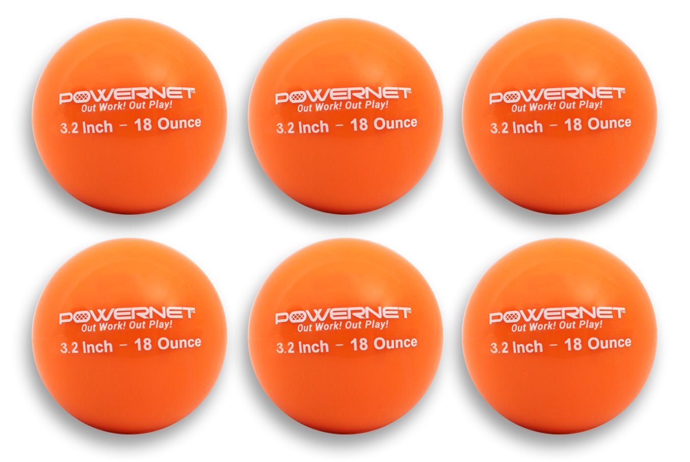 PowerNet Weighted Training Balls 3.2" Softball Size 6 Pack - Maximum Velocity Sports
