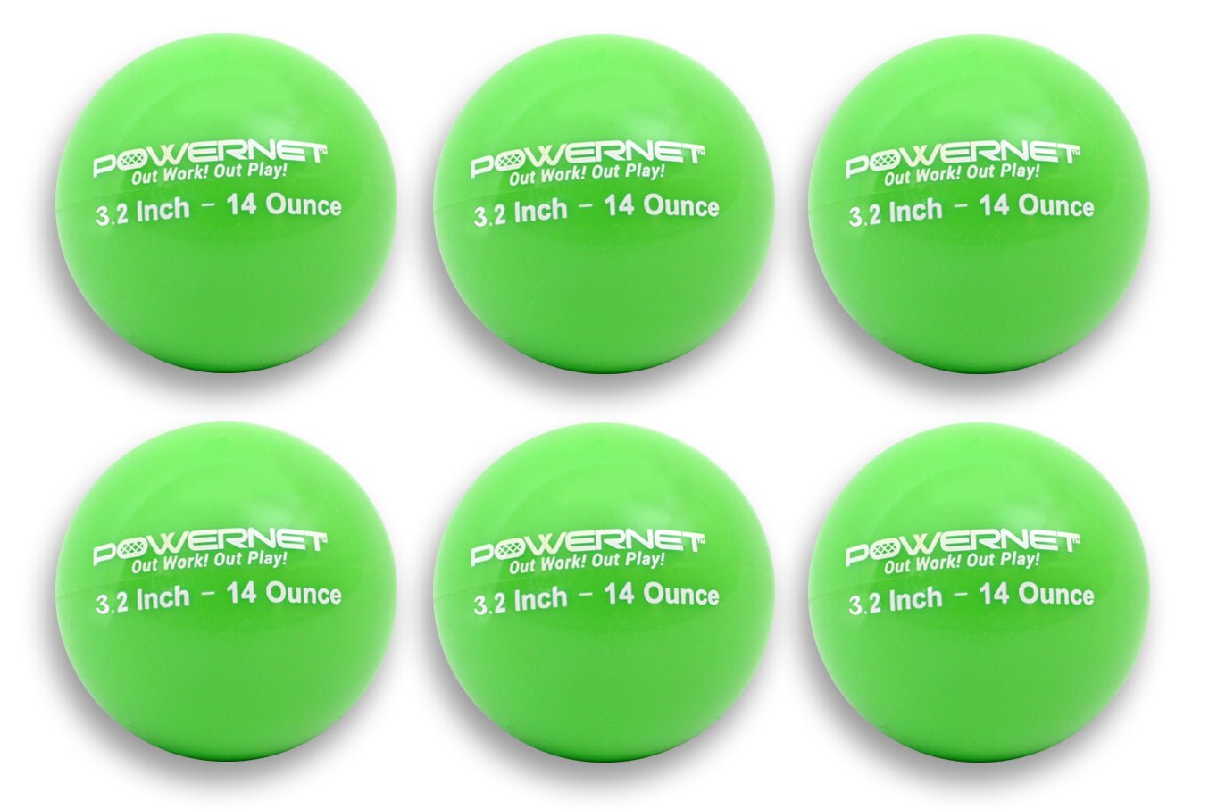 PowerNet Weighted Training Balls 3.2" Softball Size 6 Pack - Maximum Velocity Sports