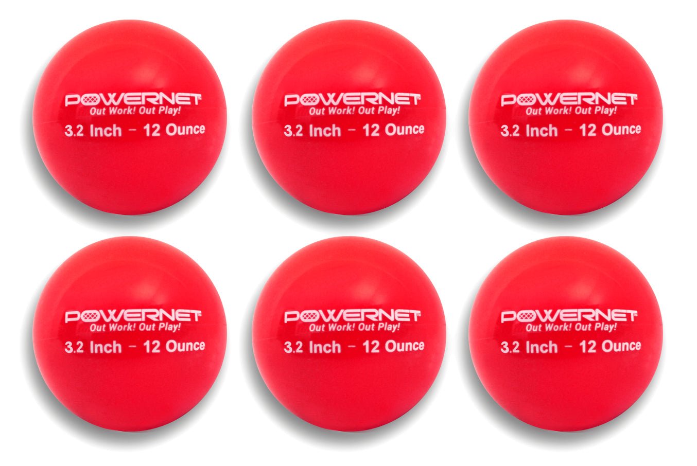 PowerNet Weighted Training Balls 3.2" Softball Size 6 Pack - Maximum Velocity Sports