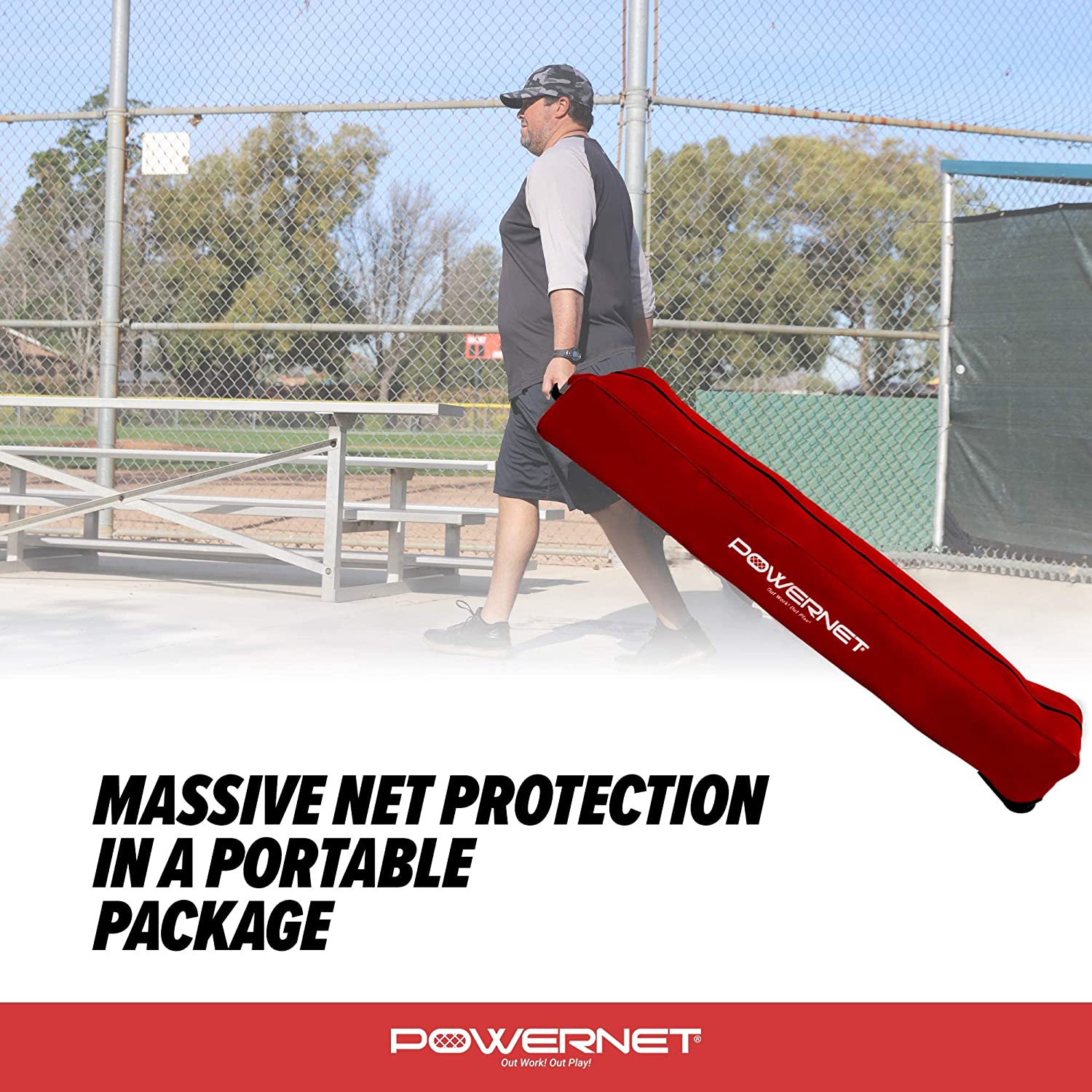 PowerNet XL Sports Barrier Net 21.5 ft x 11.5 ft - 247 SqFt of Protection - Maximum Velocity Sports