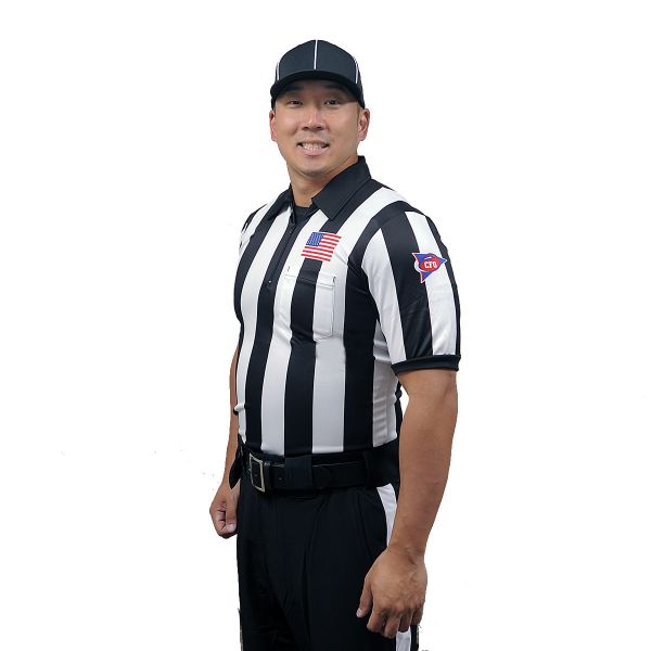 2" Stripe Short Sleeve Ultra Tech Football Jersey With Sublimated Flag, and CFO Patch . Heat Pressed Position Letter - Closeout Sale! - Maximum Velocity Sports