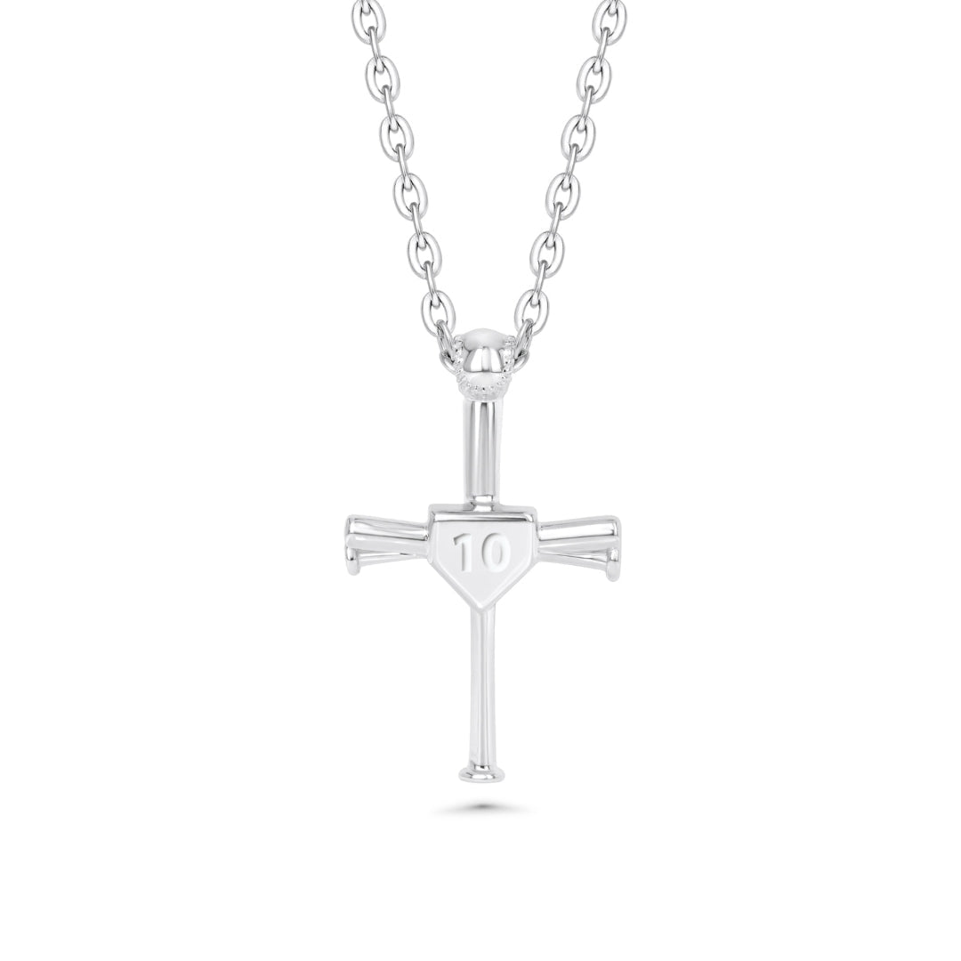 2.0 Custom Number Baseball Bat Cross Necklace - Maximum Velocity Sports