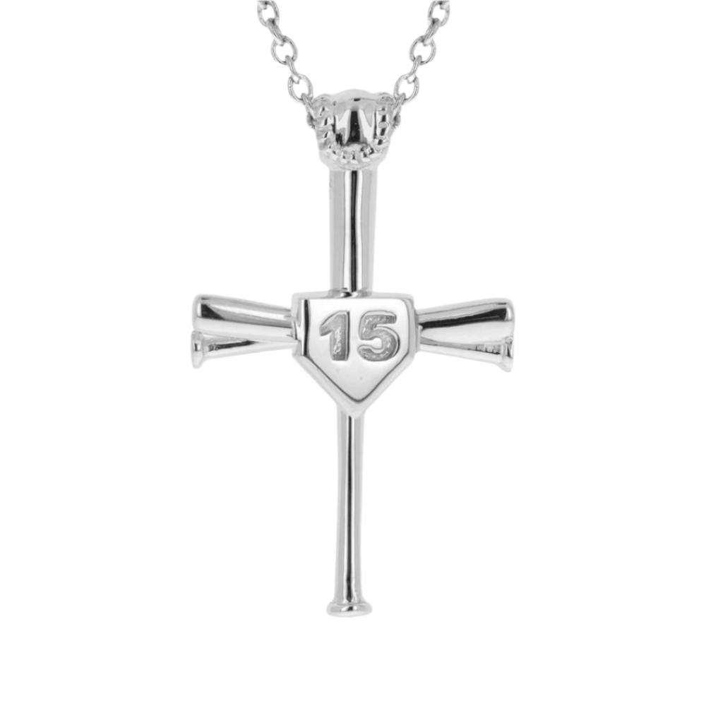 2.0 Custom Number Baseball Bat Cross Necklace - Maximum Velocity Sports