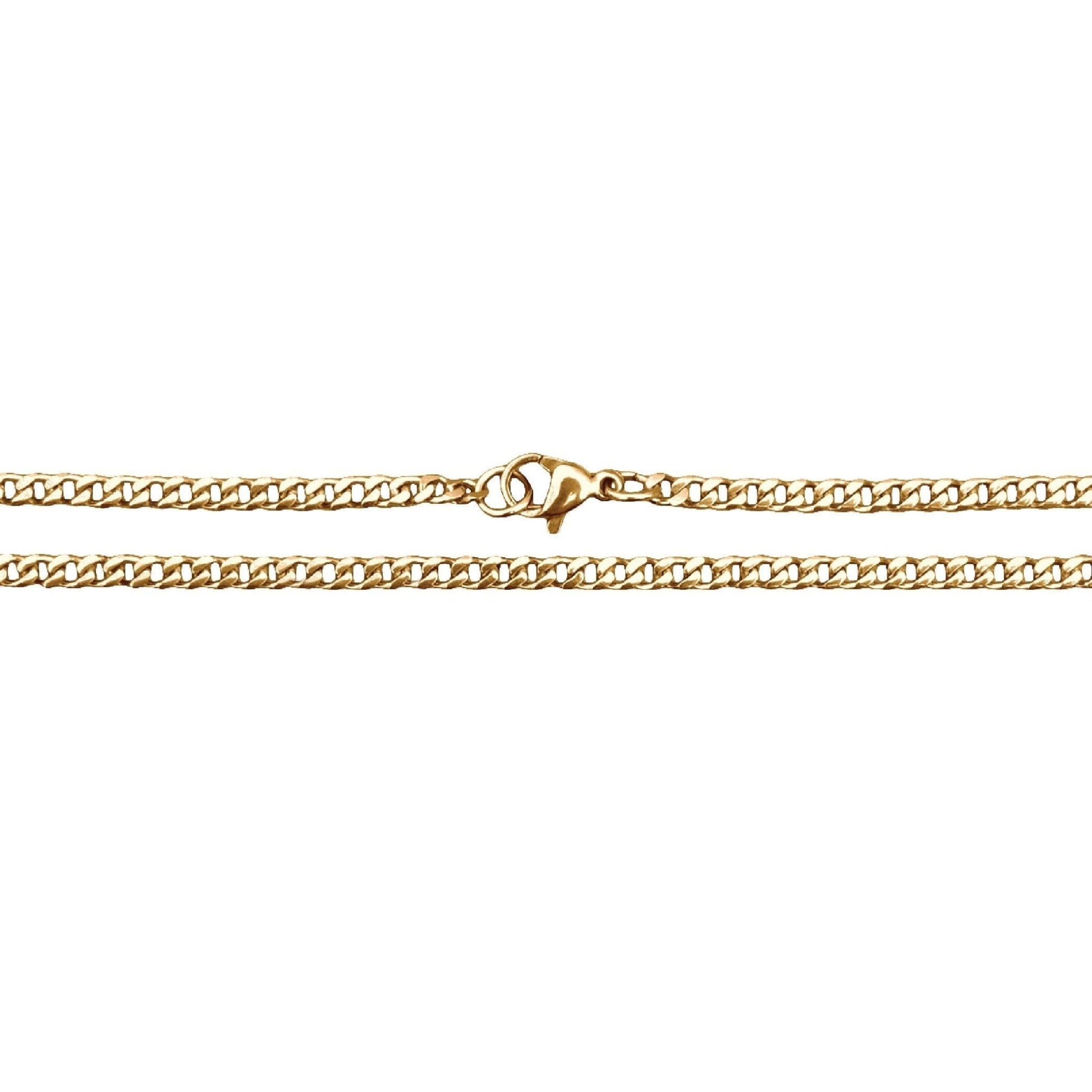 3mm Cuban Link Chain Necklace - 14K Gold Plated Stainless Steel - Maximum Velocity Sports