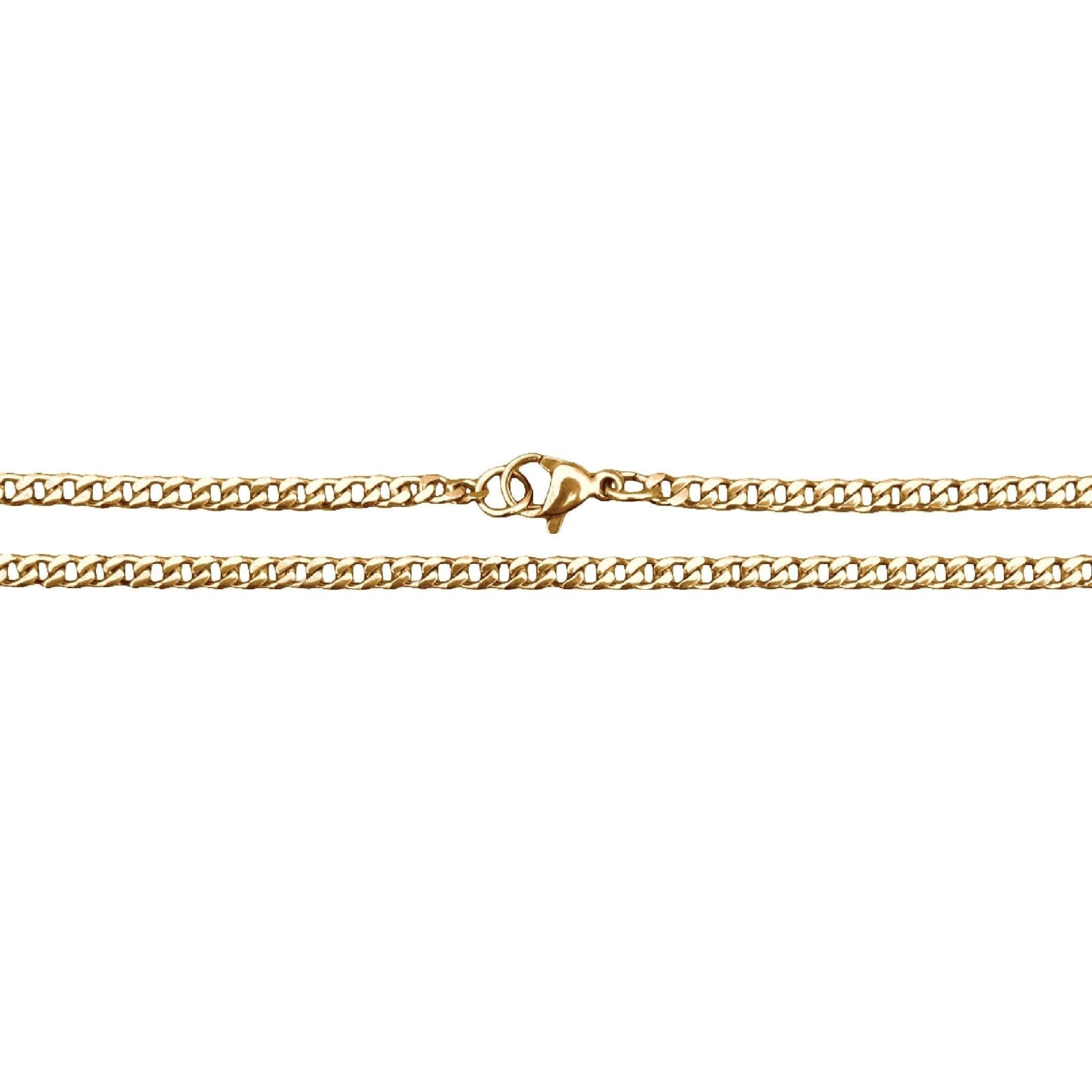 3mm Cuban Link Chain Necklace - 14K Gold Plated Stainless Steel - Maximum Velocity Sports