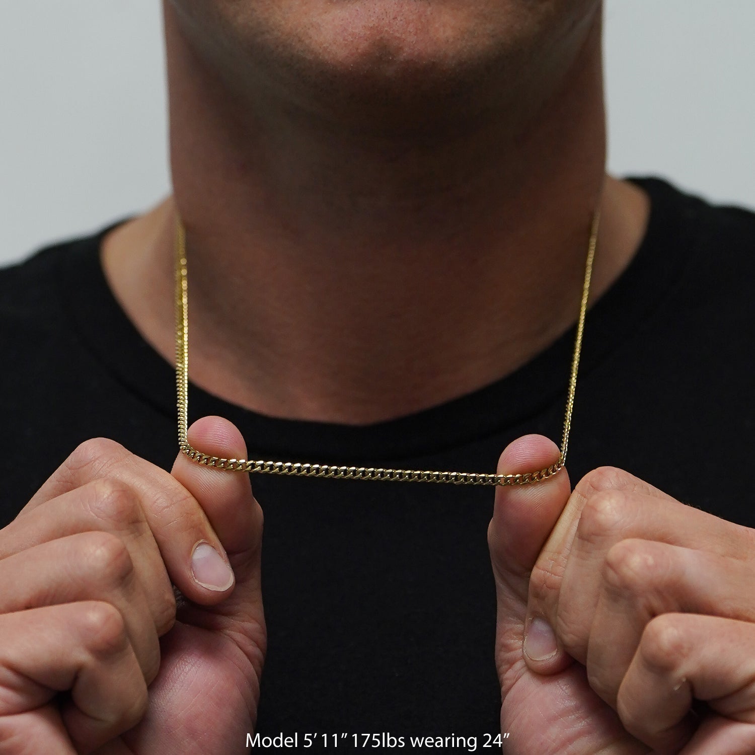 3mm Cuban Link Chain Necklace - 14K Gold Plated Stainless Steel - Maximum Velocity Sports