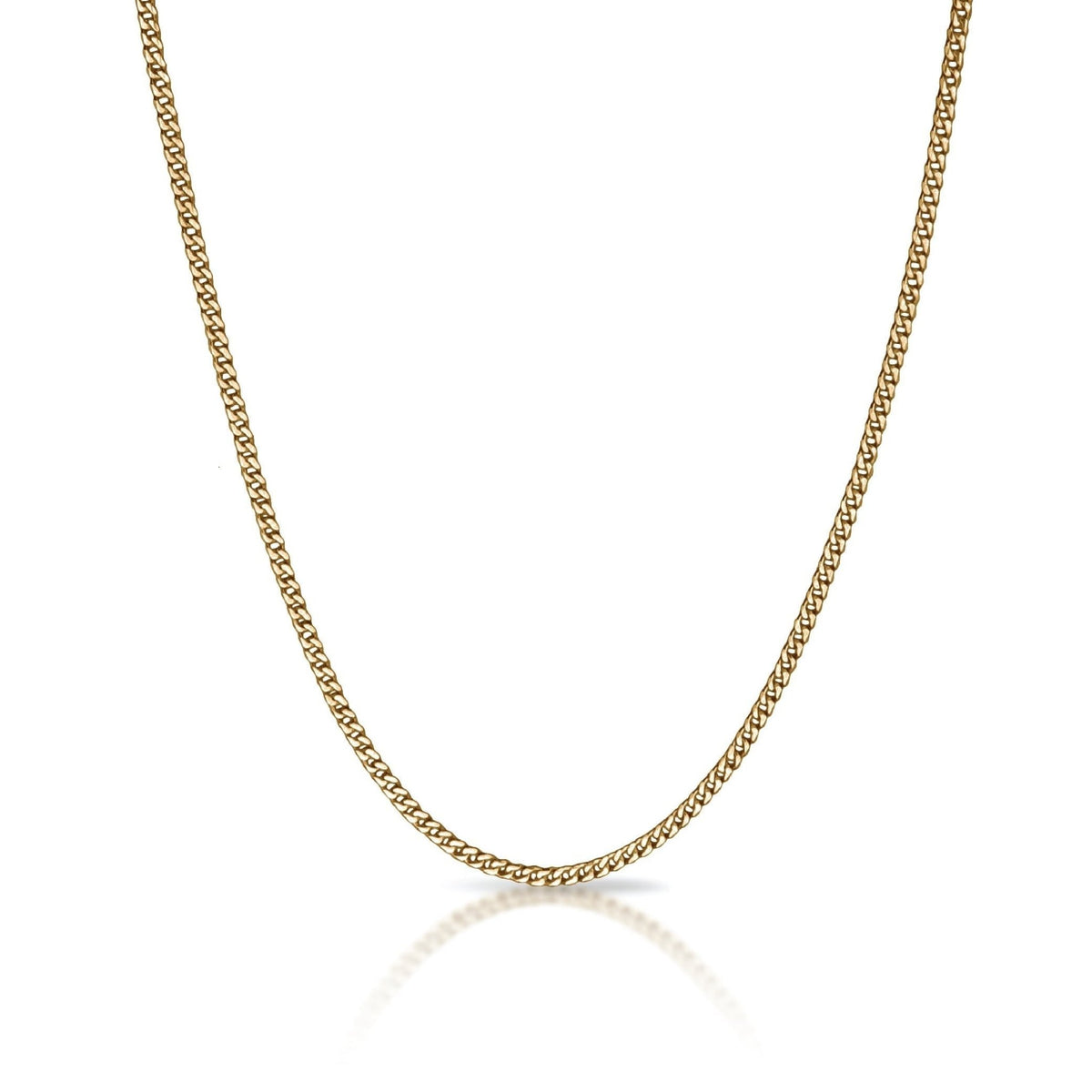 3mm Cuban Link Chain Necklace - 14K Gold Plated Stainless Steel - Maximum Velocity Sports