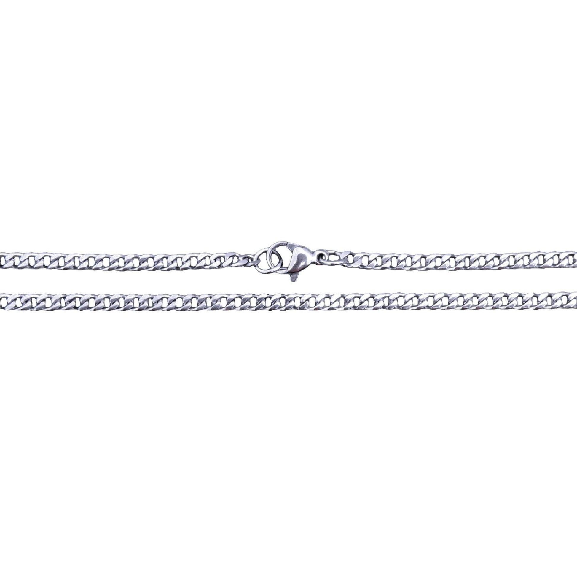 3mm Cuban Link Chain Necklace - Stainless Steel - Maximum Velocity Sports