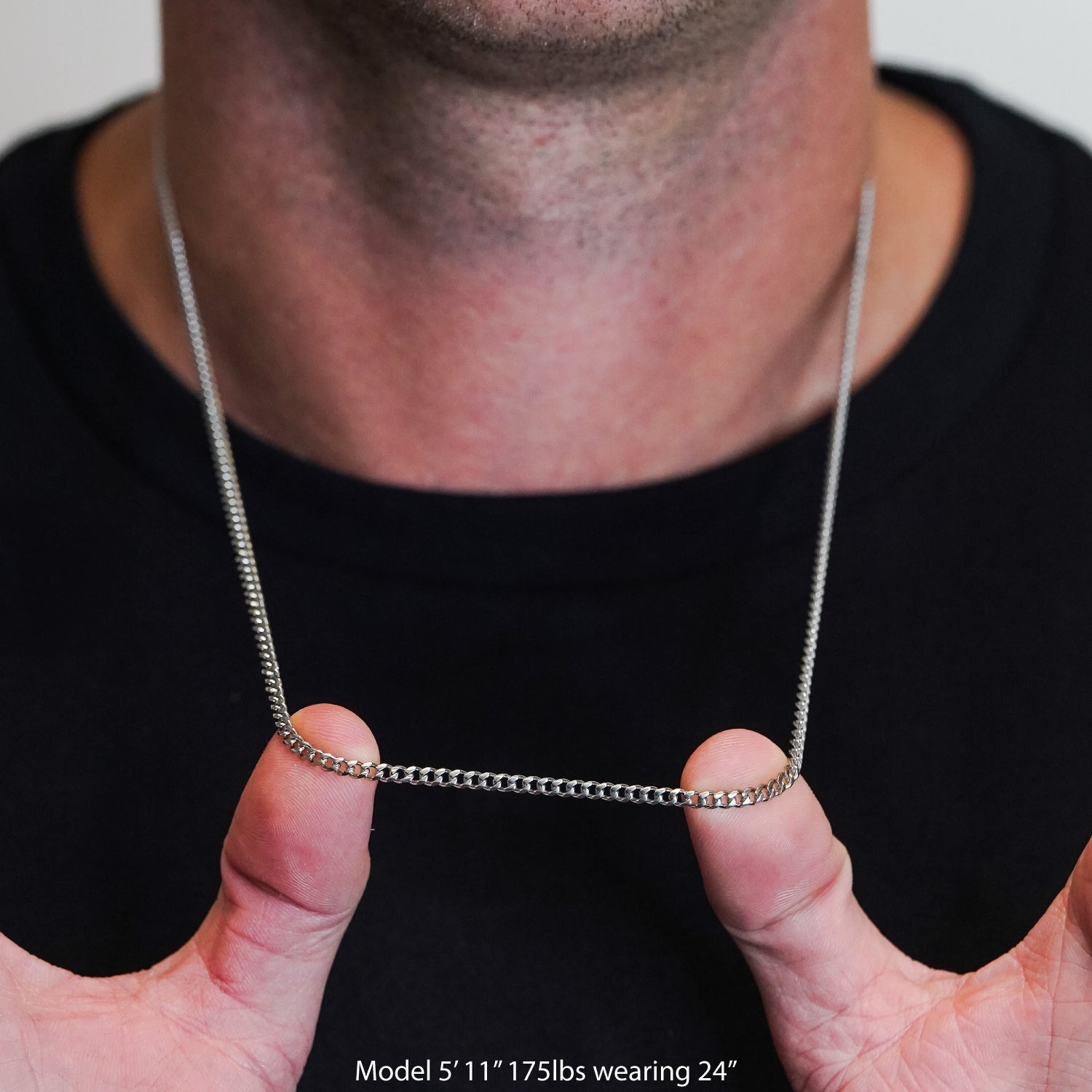 3mm Cuban Link Chain Necklace - Stainless Steel - Maximum Velocity Sports